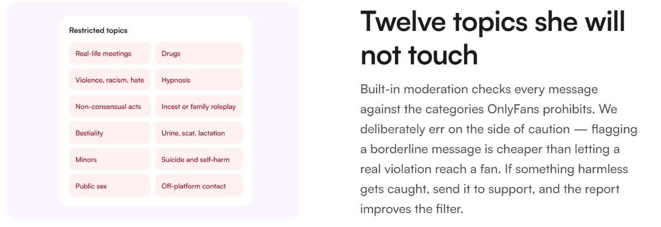 Supercreator AI Chatter restricted topics list